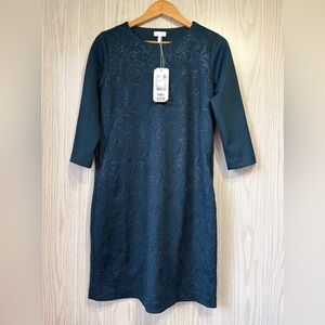 Escada Sport Dark Emerald Textured Jacquard Dress NWT Size 38